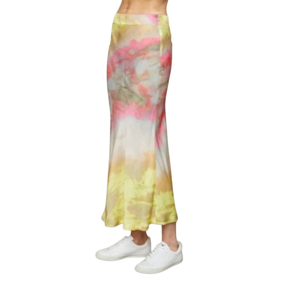 NEW SUNDAYS clapton skirt in pink citron tie dye